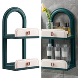 Maxbell Cosmetic Holder Storage Shelf Makeup Display Rack for Kitchen Cupboard Dark Green