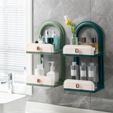 Maxbell Cosmetic Holder Storage Shelf Makeup Display Rack for Kitchen Cupboard Dark Green