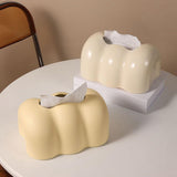 Maxbell Tissue Cover Tissue Storage Boxes Donut Shape for Household White