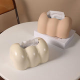 Maxbell Tissue Cover Tissue Storage Boxes Donut Shape for Household White