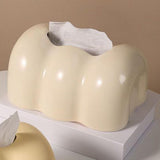 Maxbell Tissue Cover Tissue Storage Boxes Donut Shape for Household White