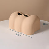 Maxbell Tissue Cover Tissue Storage Boxes Donut Shape for Household beige