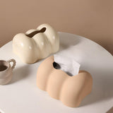 Maxbell Tissue Cover Tissue Storage Boxes Donut Shape for Household beige