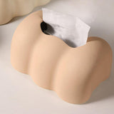 Maxbell Tissue Cover Tissue Storage Boxes Donut Shape for Household beige