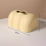Maxbell Tissue Cover Tissue Storage Boxes Donut Shape for Household Yellow