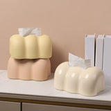 Maxbell Tissue Cover Tissue Storage Boxes Donut Shape for Household Yellow