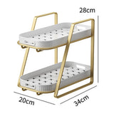 Maxbell Storage Rack 2 Tiers with Removable Drain Tray for Cups Seasoning Jar Mug Small