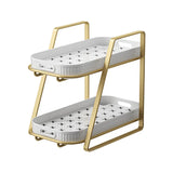 Maxbell Storage Rack 2 Tiers with Removable Drain Tray for Cups Seasoning Jar Mug Small