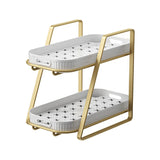 Maxbell Storage Rack 2 Tiers with Removable Drain Tray for Cups Seasoning Jar Mug Small