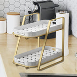 Maxbell Storage Rack 2 Tiers with Removable Drain Tray for Cups Seasoning Jar Mug Small