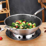 Maxbell Stainless Steel Wok Rack Pot Holder Cookware Accessories Convenient Durable M