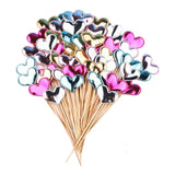 Maxbell Set of 50 Cake Toppers Birthday Party Decoration PU Leather for Baby Shower Heart Shape