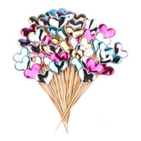 Maxbell Set of 50 Cake Toppers Birthday Party Decoration PU Leather for Baby Shower Heart Shape