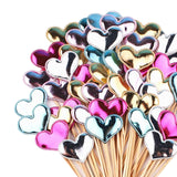 Maxbell Set of 50 Cake Toppers Birthday Party Decoration PU Leather for Baby Shower Heart Shape