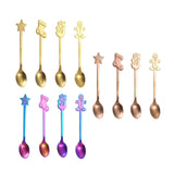 Maxbell 4 Pieces Lovely Christmas Spoons Set Reusable Mixing for Xmas New Year Sugar Aureate