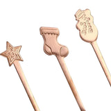 Maxbell 4 Pieces Lovely Christmas Spoons Set Reusable Mixing for Xmas New Year Sugar Rose Aureate