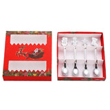 Maxbell 4 Stirring Spoon Home Ornament with Gift Box for Wedding Argent