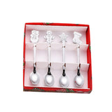 Maxbell 4 Stirring Spoon Home Ornament with Gift Box for Wedding Argent