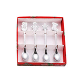 Maxbell 4 Stirring Spoon Home Ornament with Gift Box for Wedding Argent