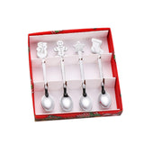 Maxbell 4 Stirring Spoon Home Ornament with Gift Box for Wedding Argent