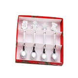Maxbell 4 Stirring Spoon Home Ornament with Gift Box for Wedding Argent