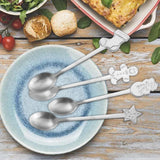 Maxbell 4 Stirring Spoon Home Ornament with Gift Box for Wedding Argent