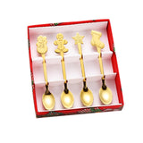 Maxbell 4 Stirring Spoon Home Ornament with Gift Box for Wedding Aureate