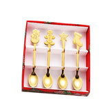 Maxbell 4 Stirring Spoon Home Ornament with Gift Box for Wedding Aureate