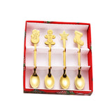 Maxbell 4 Stirring Spoon Home Ornament with Gift Box for Wedding Aureate