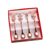Maxbell 4 Stirring Spoon Home Ornament with Gift Box for Wedding rose gold
