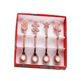 Maxbell 4 Stirring Spoon Home Ornament with Gift Box for Wedding rose gold