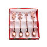 Maxbell 4 Stirring Spoon Home Ornament with Gift Box for Wedding rose gold