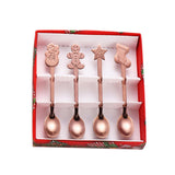 Maxbell 4 Stirring Spoon Home Ornament with Gift Box for Wedding rose gold