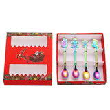 Maxbell 4 Stirring Spoon Home Ornament with Gift Box for Wedding Colorful