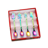 Maxbell 4 Stirring Spoon Home Ornament with Gift Box for Wedding Colorful
