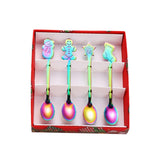Maxbell 4 Stirring Spoon Home Ornament with Gift Box for Wedding Colorful