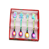 Maxbell 4 Stirring Spoon Home Ornament with Gift Box for Wedding Colorful