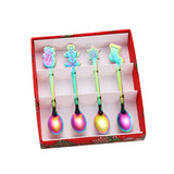 Maxbell 4 Stirring Spoon Home Ornament with Gift Box for Wedding Colorful