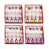 Maxbell 4x Christmas Coffee Spoon Reusable Coffee Stirring Spoon for Restaurant Xmas Argent
