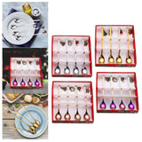 Maxbell 4x Christmas Coffee Spoon Reusable Coffee Stirring Spoon for Restaurant Xmas Argent