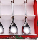 Maxbell 4x Christmas Coffee Spoon Reusable Coffee Stirring Spoon for Restaurant Xmas Argent