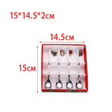 Maxbell 4x Christmas Coffee Spoon Reusable Coffee Stirring Spoon for Restaurant Xmas Argent