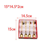 Maxbell 4x Christmas Coffee Spoon Reusable Coffee Stirring Spoon for Restaurant Xmas Aureate