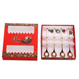 Maxbell 4x Christmas Coffee Spoon Reusable Coffee Stirring Spoon for Restaurant Xmas Rose Aureate