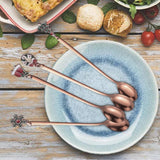 Maxbell 4x Christmas Coffee Spoon Reusable Coffee Stirring Spoon for Restaurant Xmas Rose Aureate