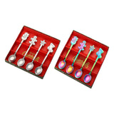 Maxbell Christmas Spoon Set Flatware Dessert Spoon Tea Spoon Soup Spoon for Home Argent