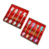 Maxbell Christmas Spoon Set Flatware Dessert Spoon Tea Spoon Soup Spoon for Home Argent