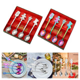Maxbell Christmas Spoon Set Flatware Dessert Spoon Tea Spoon Soup Spoon for Home Argent