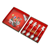 Maxbell Christmas Spoon Set Flatware Dessert Spoon Tea Spoon Soup Spoon for Home Argent