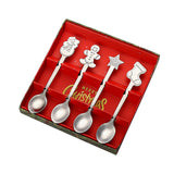 Maxbell Christmas Spoon Set Flatware Dessert Spoon Tea Spoon Soup Spoon for Home Argent